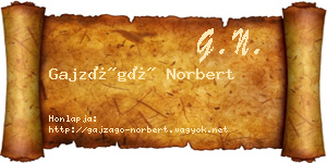 Gajzágó Norbert névjegykártya